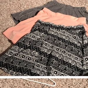 Gray skirt and peach skirt